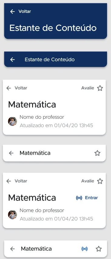 Componentes da biblioteca mobile