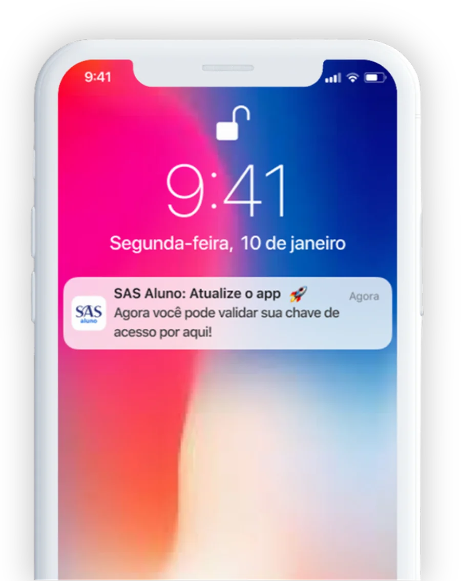 O aviso que chegou para quem já tinha o app